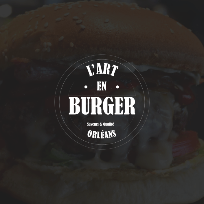 Création de l'univers graphique et du site internet l'ART EN BURGER, réalisation EKELA Marketing & Digital