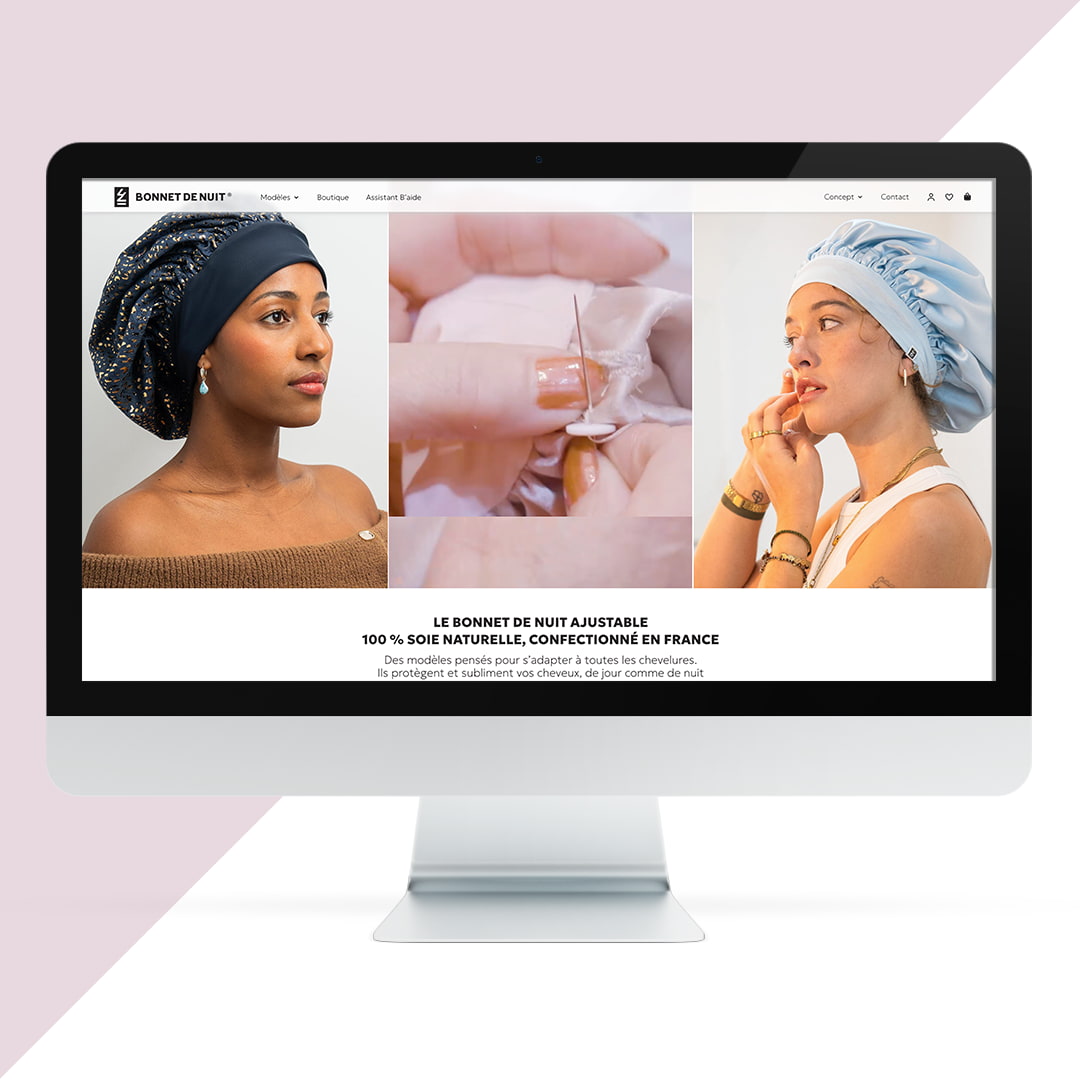 bonnet de nuit en soie naturelle